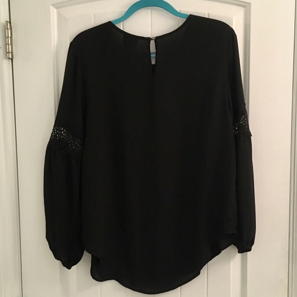 Ava & Viv Black Boho Blouse Crochet Arm X 14W - Picture 5 of 6